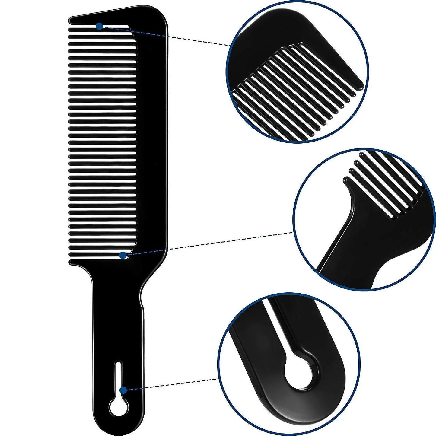 Portable Hairdressing Comb – Wide Tooth Flat Top Clipper Comb for Oil Head Styling & Heat-Resistant Use
