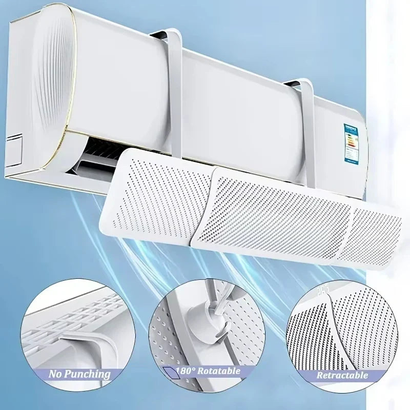 Adjustable Air Conditioning Windshield – Anti-Direct Blowing AC Vent Deflector & Dust Cover