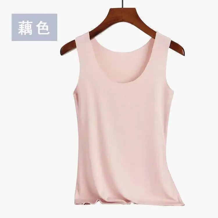 2025 Women’s Ice Silk Tank Top - Seamless Breathable Slim Fit Camisole Sleeveless Vest Undershirt