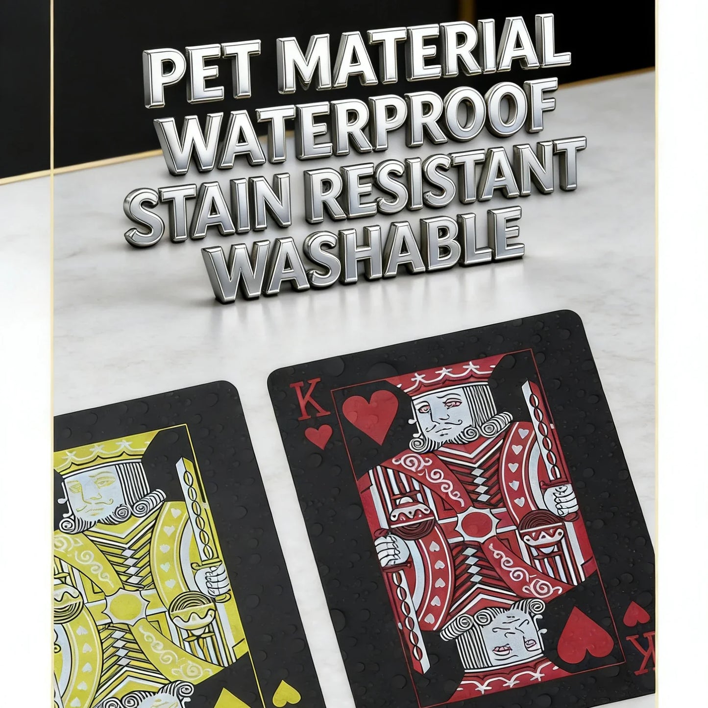 Waterproof PVC Playing Cards Deck - Classic Poker Game Cards for Kids & Adults with Premium Design