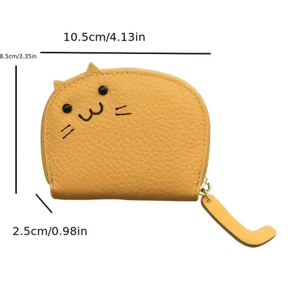 Cartoon Cat Wallet - Cute Faux Leather Multi-Card Coin Purse and ID Holder for Women
