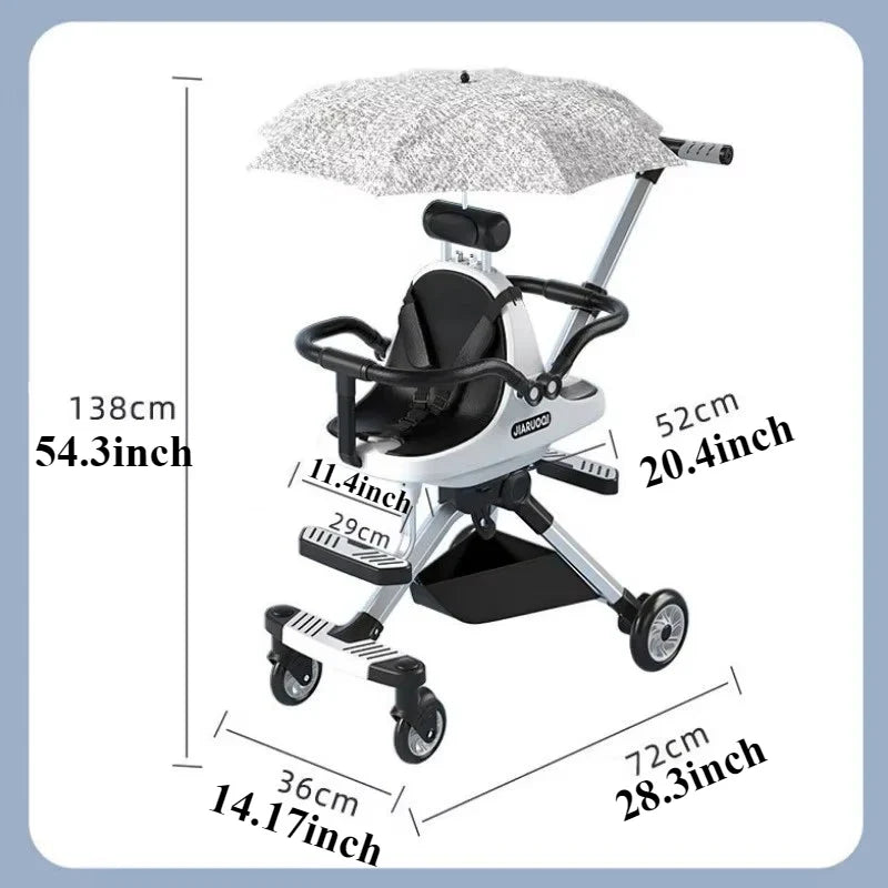 Lightweight Double Stroller with Canopy — Twin Umbrella Stroller for Infants & Toddlers, Compact Foldable Aluminum Frame