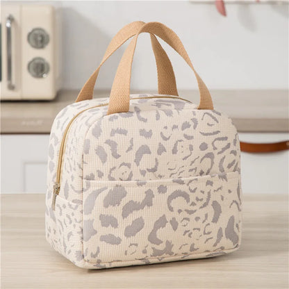 Ink Pattern Insulated Lunch Bag - Bento Box Cooler Tote with Ice Pack for Travel & Picnic