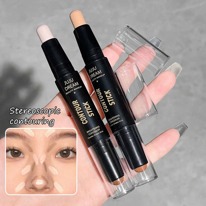 Double Ended Contour Stick - Highlight & Nose Shadow Makeup for 3D Face Sculpting and Brightening