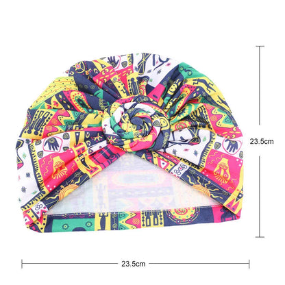 African Floral Pleated Turban - Elegant Knot Flower Beanie Head Wrap for Women, Bandana & Head Cover