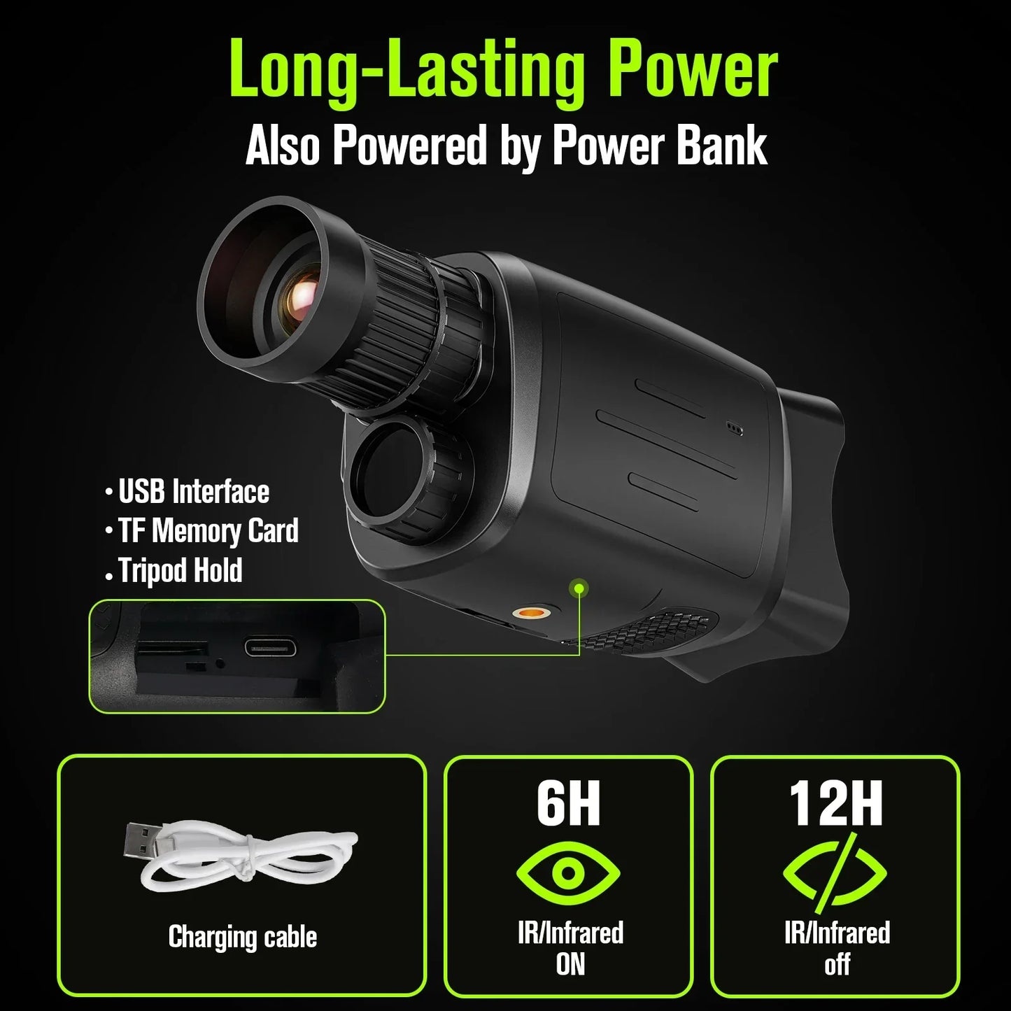16X Night Vision Monocular - 1080P HD Infrared Digital Zoom Telescope for Outdoor Viewing