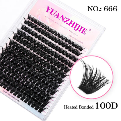 DIY 144 Cluster Lashes YUANZHIJIE – Natural C/D Curl Segmented Mink Individual Eyelash Extensions Kit for Home Makeup & Professional Volume Look (Free Shipping)