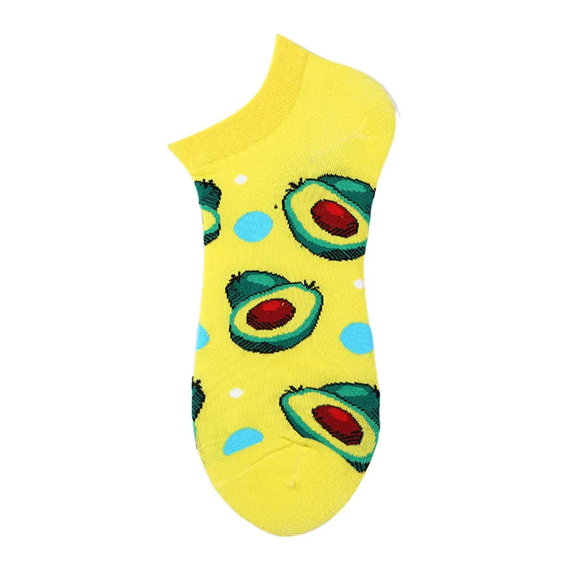 Combed Cotton Ankle Socks for Men & Women - Funny Beer, Fruit & Food Novelty Low Cut Socks (EU 38-43)