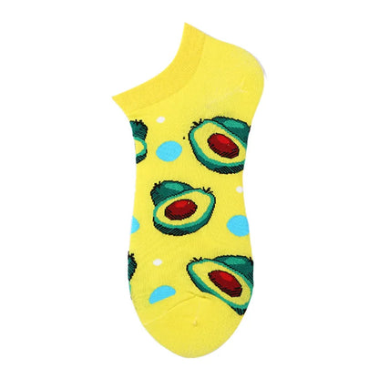 Combed Cotton Ankle Socks for Men & Women - Funny Beer, Fruit & Food Novelty Low Cut Socks (EU 38-43)