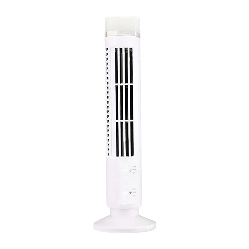 LED Bladeless Tower Fan - Quiet 90° Oscillating USB Portable Desk Fan with Light for Home, Bedroom & Office