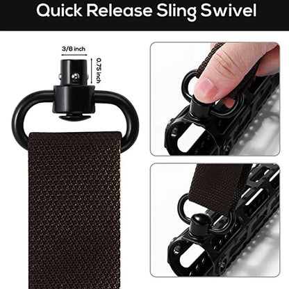 Tactical Adjustable MS4 Rifle Sling — QD Metal Swivel, 2-Point & Single-Point Quick Release for Multi-Mission Use