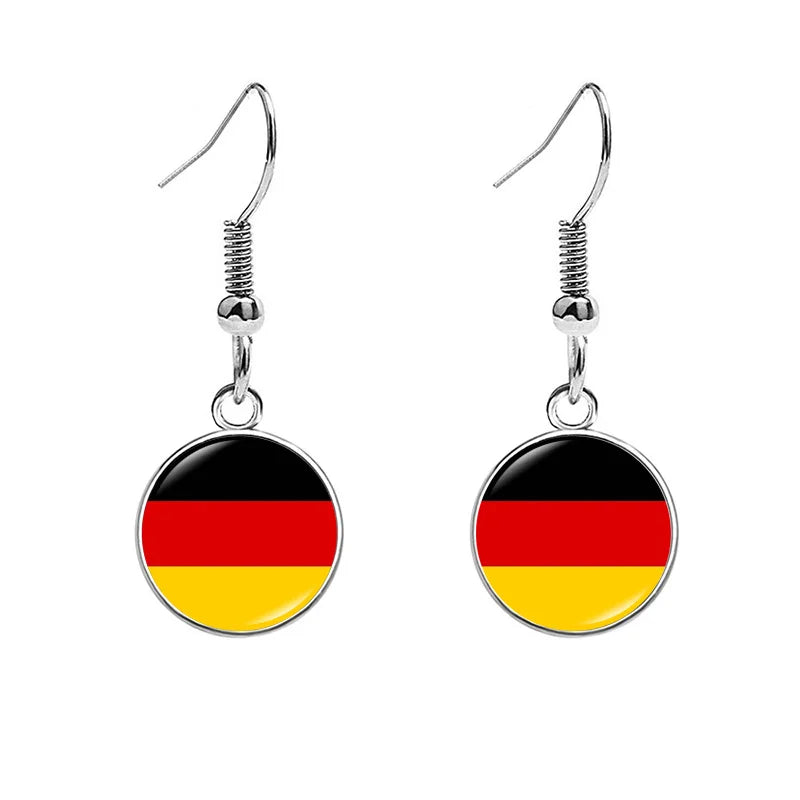 South & North America Flag Earrings - Patriotic Country Pride Drop Dangle Jewelry Gifts for Women