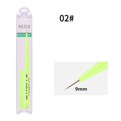 Green Nail Art Brush - Gel Polish, Acrylic, UV Extension & Nail Painting Detail Brush