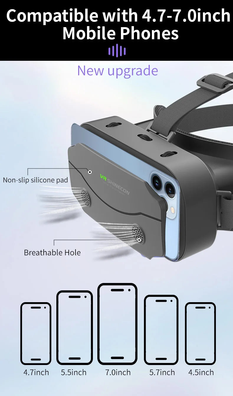 VR Glasses Virtual Reality Headset – 3D Lenses Smart Goggles for Smartphones, Mobile Game Accessory