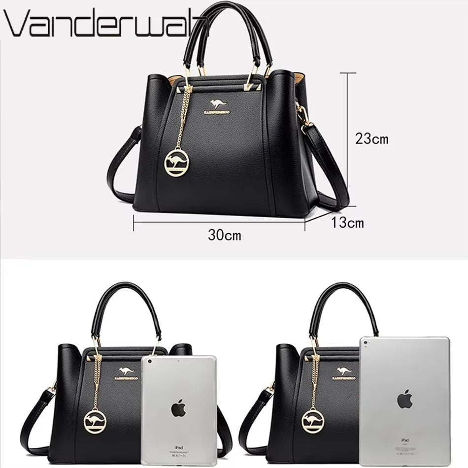 Luxury Women’s Leather Handbag – Large Capacity Shoulder & Crossbody Designer Bag
