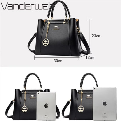 Luxury Women’s Leather Handbag – Large Capacity Shoulder & Crossbody Designer Bag