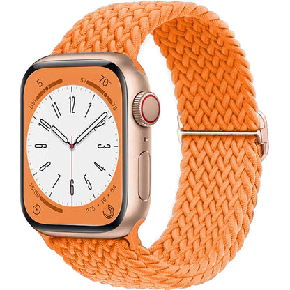 Braided Solo Loop Apple Watch Ultra Band – Elastic Nylon Adjustable Sport Bracelet Strap for iWatch SE, Series 3–9 (38mm–49mm)