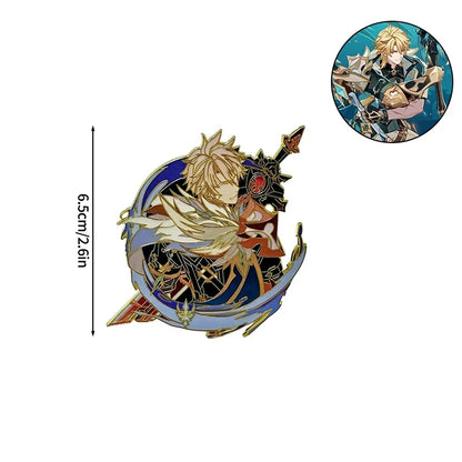 Honkai Star Rail & Genshin Impact Metal Brooch Pins - Cyrene Phainon Flins Columbina Kawaii Cosplay Badges Fan Gift