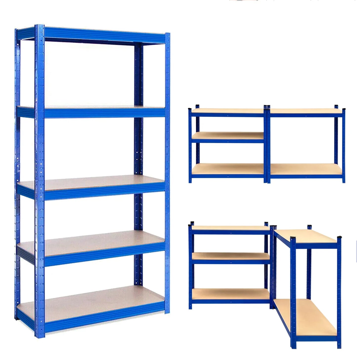 60"x28"x12" Heavy Duty 5-Tier Metal Storage Shelf Unit – Boltless Design, Easy to Assemble