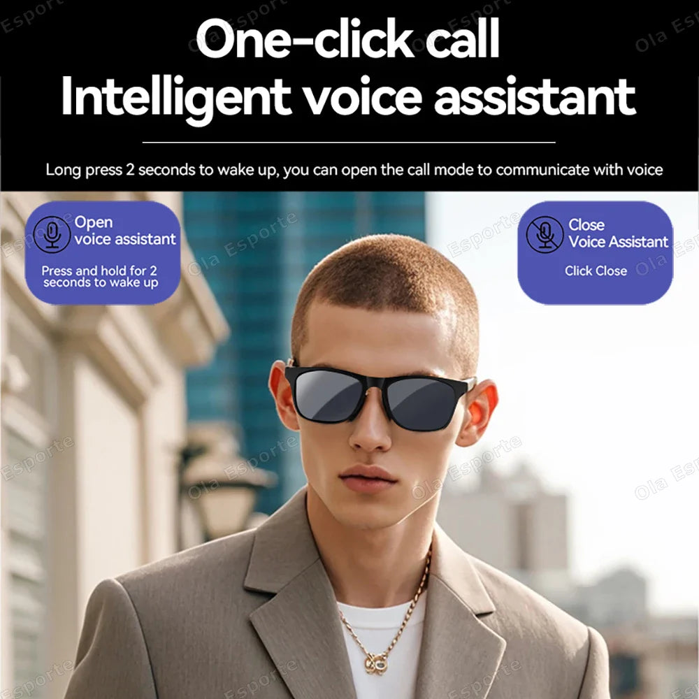 Ola Esporte Smart Glasses — Bluetooth Call Sunglasses, Multi-Functional Anti-Blue Light Wireless Headset for Men and Women