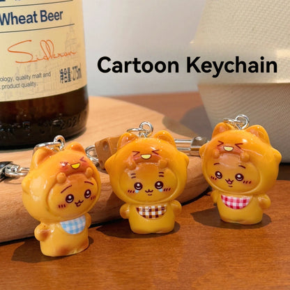 Chiikawa 3D Cartoon Keychain 1/3 Pcs - Cute Funny Backpack Bib Pendant Charm