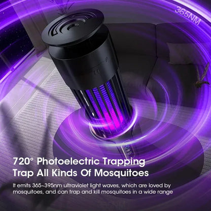 2-in-1 Mosquito Killer Lamp - Rechargeable Electronic Bug Zapper with 3-Level Timer Mode