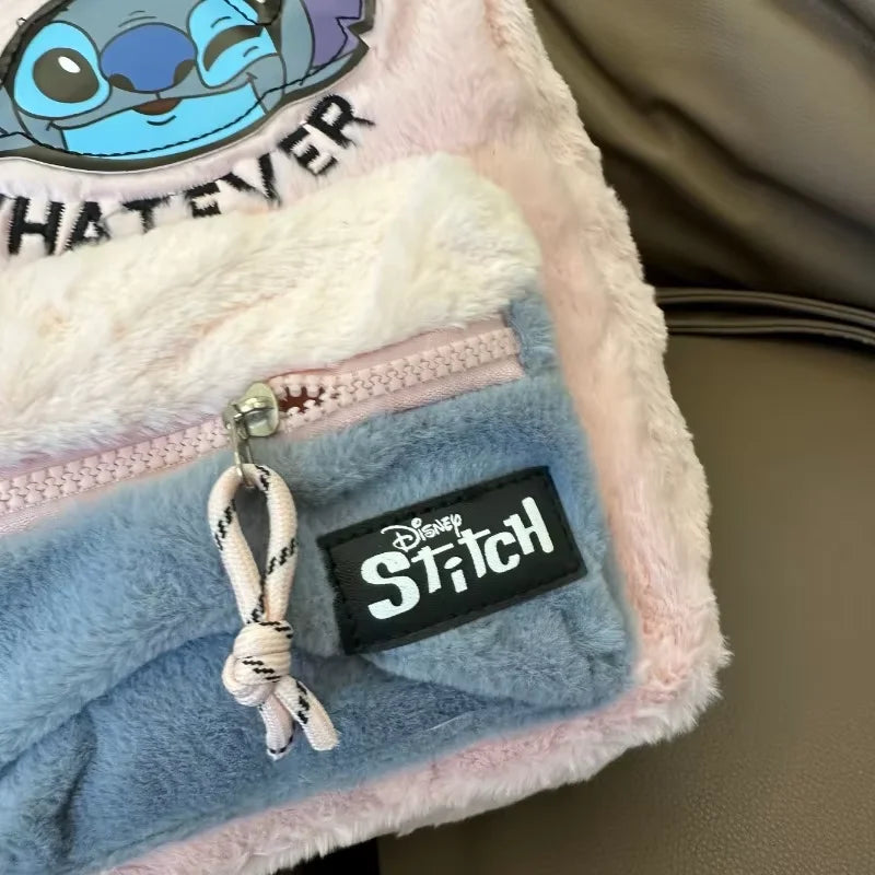 Disney Stitch Plush Children's School Bag – Cute Color Blocking Kindergarten Backpack, Mini Fashion Backpack