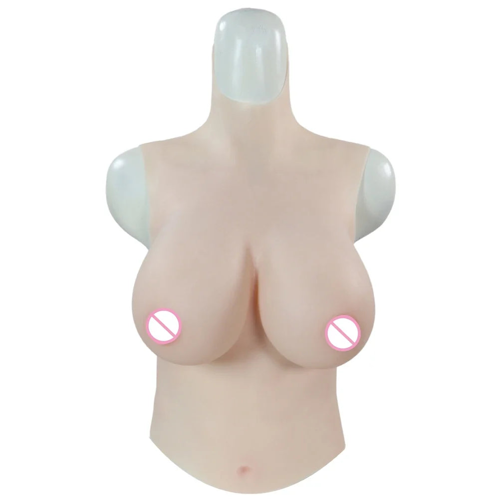 Silicone Breast Forms - Realistic Half-Body Breastplate with C/D/G/H Cup Options