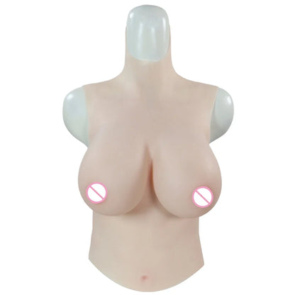 Silicone Breast Forms - Realistic Half-Body Breastplate with C/D/G/H Cup Options