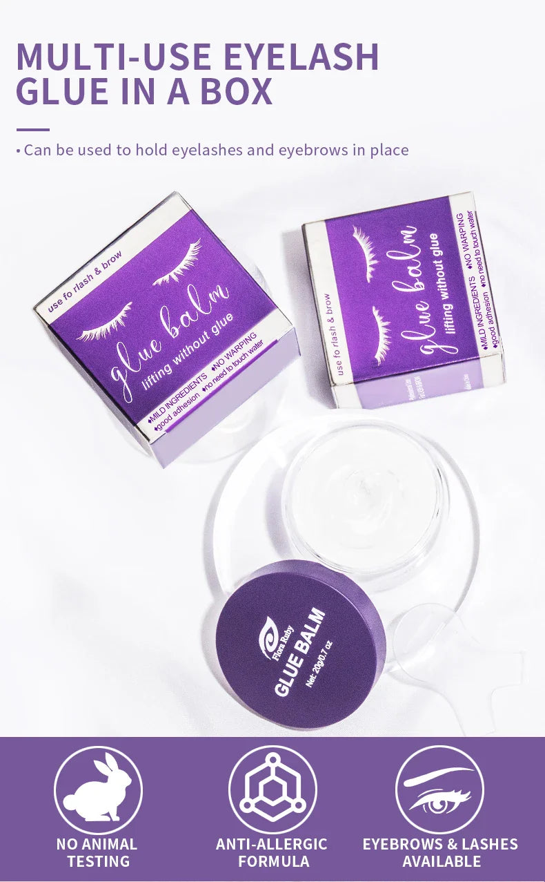 ICONSIGN Lash Glue Balm – Fast Fixing Eyelash & Brow Lifting, Waterproof Wax Beauty Makeup Tool
