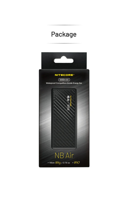 NITECORE NB Air 5000mAh Power Bank – IPX7 Waterproof, 18W USB-C Fast Charge, PD QC3.0 for Smartphones