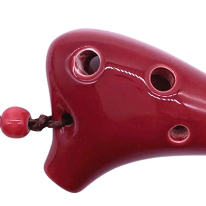 6 Hole Ceramic Ocarina - Mini Professional Musical Instrument with Lanyard and Music Score for Music Lovers
