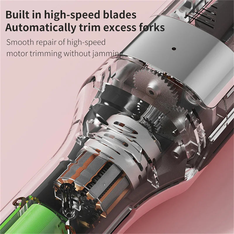 Professional Cordless Hair Ends Trimmer – Automatic Split Remover for Dry, Damaged, Brittle Hair in Women