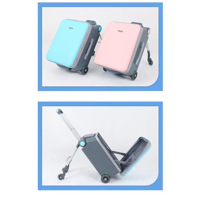 Kids Ride-On Stroller Travel Suitcase – Multifunction Waterproof & Wear-Resistant Luggage Trunk for Children
