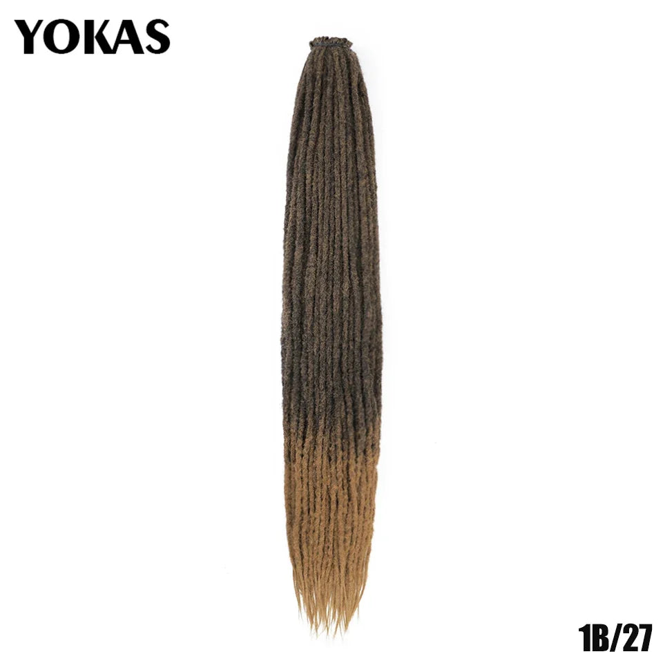 YOKAS Handmade Dreadlock Extensions - Synthetic Crochet Braided Hair 24 36 Inch Long Faux Locs for Women