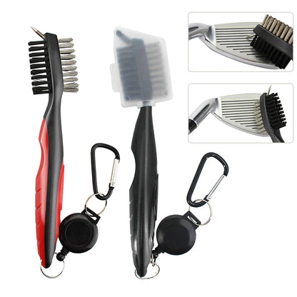 Golf Club Cleaning Brush with Cover – Retractable Carabiner Cleaner, 8 Styles for Outdoor Sports Accessories