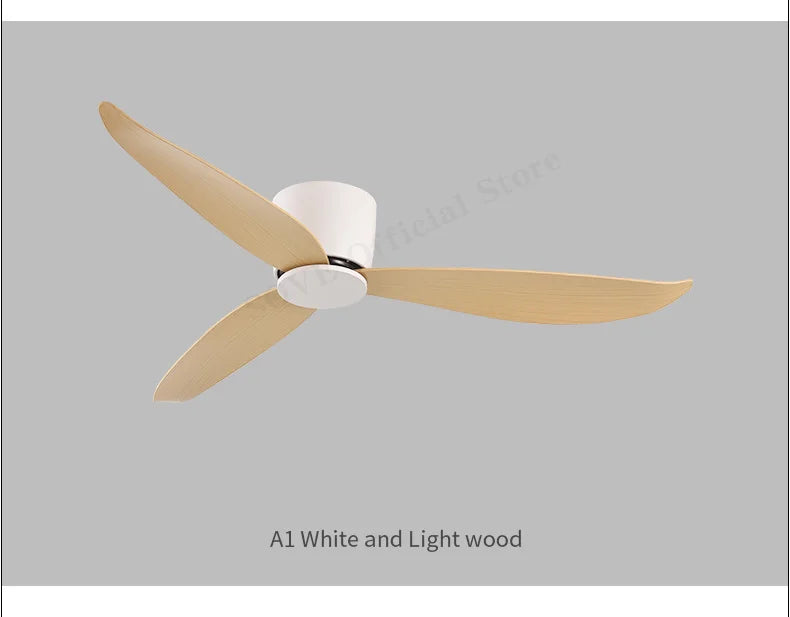 SOVE Modern Black & White Low Floor Ceiling Fan – 30W DC Motor with Remote Control, No Light, 220V