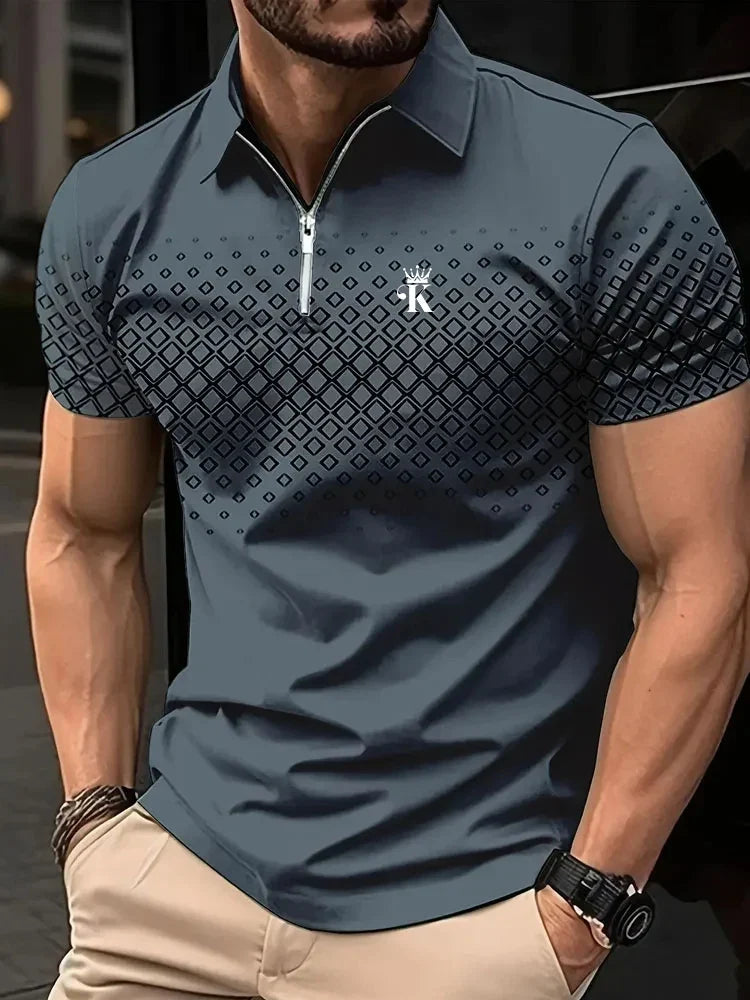 Men's Golf Polo Shirt - Business Casual Short Sleeve 3D Print Summer Polo