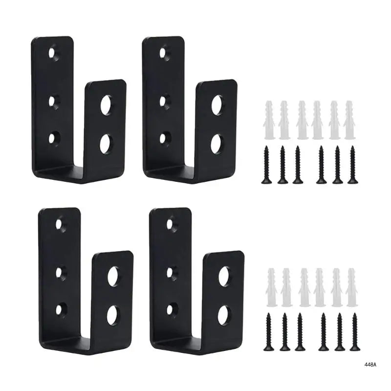 Door Security Barricade Brackets - U-Shaped Locking Clamps for Home Barn Shed Garage Gate Safety Support