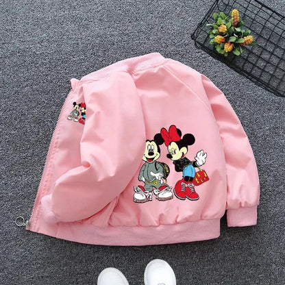 Spring Cartoon Mickey Mouse Hooded Jacket – Baby Boys & Girls Sweatshirt Windbreaker Coat for Kids Ages 1-6 Years