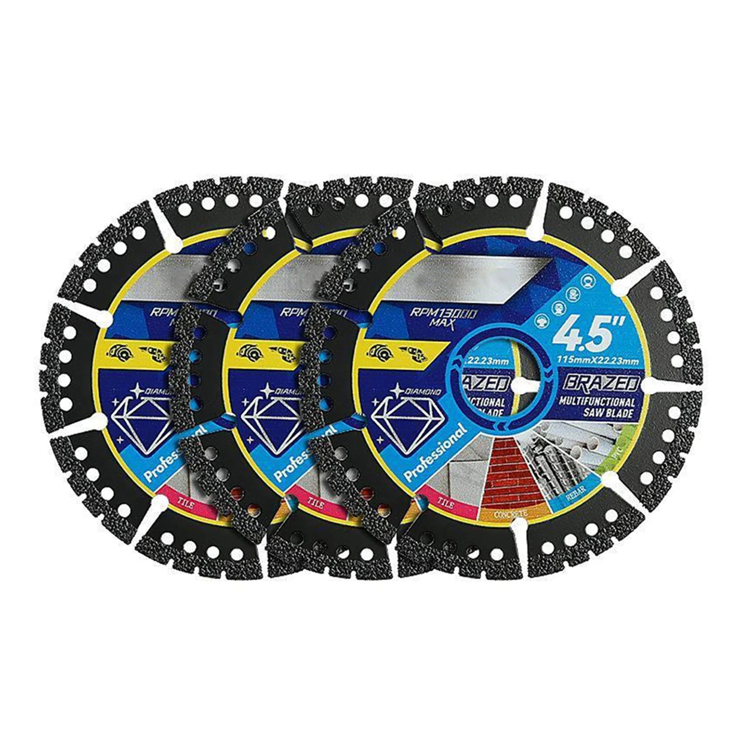Multi-Material Cutting Blades - Angle Grinder Saw Blades for Metal, Tile, Stone, Plastic, Marble & Alloy Cutting