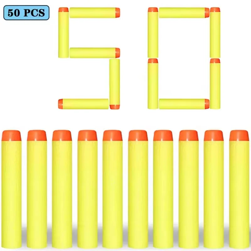 100/50PCS 7.2cm Foam Refill Darts for Nerf N-Strike Elite Blasters – Soft Bullet Toy Gun Accessories for Kids