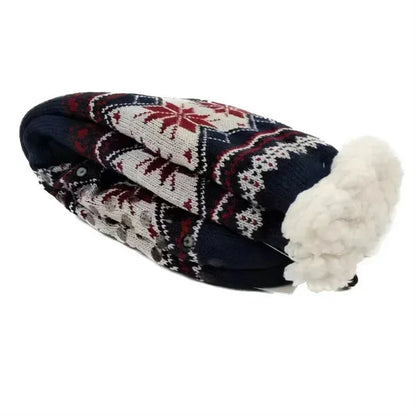 Men’s Fluffy Thermal Winter Socks – Soft Non-Slip Fleece Plush Grip Slipper Socks, Christmas Gift