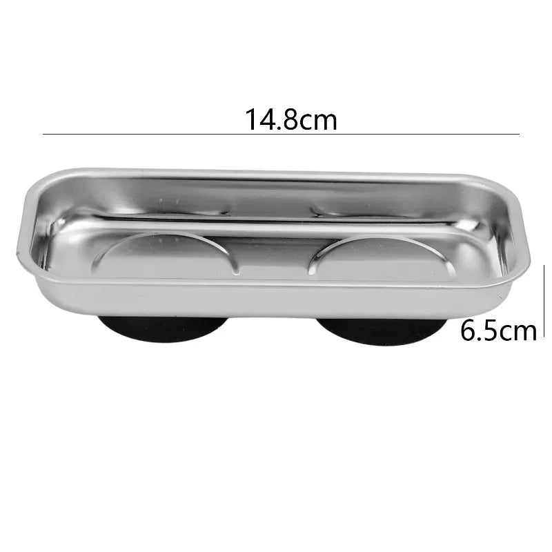 Rectangular Magnetic Parts Tray - Stainless Steel Screw Bowl Organizer for Nuts, Bolts, Hardware & Tool Storage