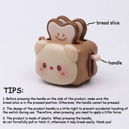 Cute Panda Bread Machine Keychain - Cartoon Stress-Relief Accessory, Creative Small Gift & Bag Charm