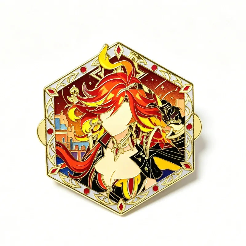 Honkai Star Rail & Genshin Impact Metal Brooch Pins - Cyrene Phainon Flins Columbina Kawaii Cosplay Badges Fan Gift