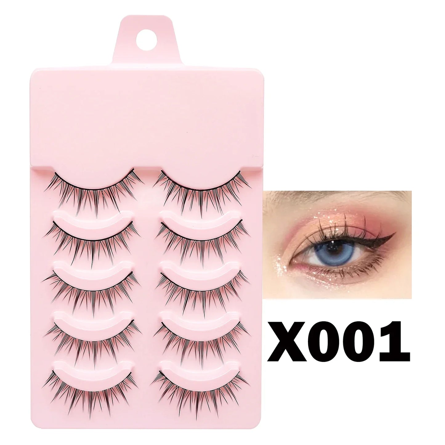 Manga Style Soft Natural False Eyelashes Wispy Thick Daily Wear Makeup Lashes