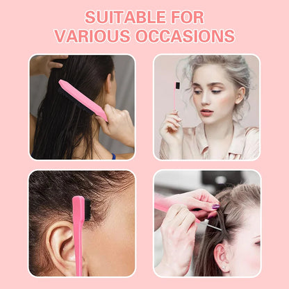 4Pc Boar Bristle Hair Brush Set - Slick Back Styling Tools for Ponytails, Buns, Baby Hair and Flyaway Control