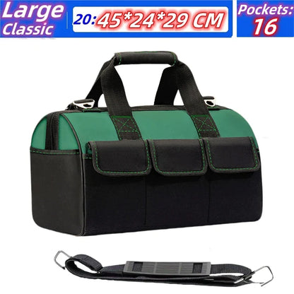 23-Inch Large Tool Bag - Heavy-Duty 1680D Oxford Waterproof Electrician Storage Organizer
