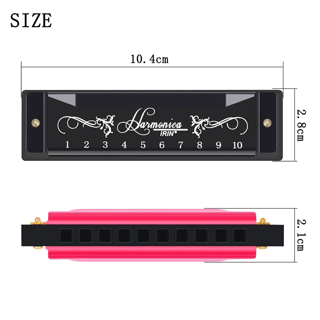 IRIN 10 Hole C Key Harmonica - Colorful Beginner Woodwind Instrument for Music Learning & Performance